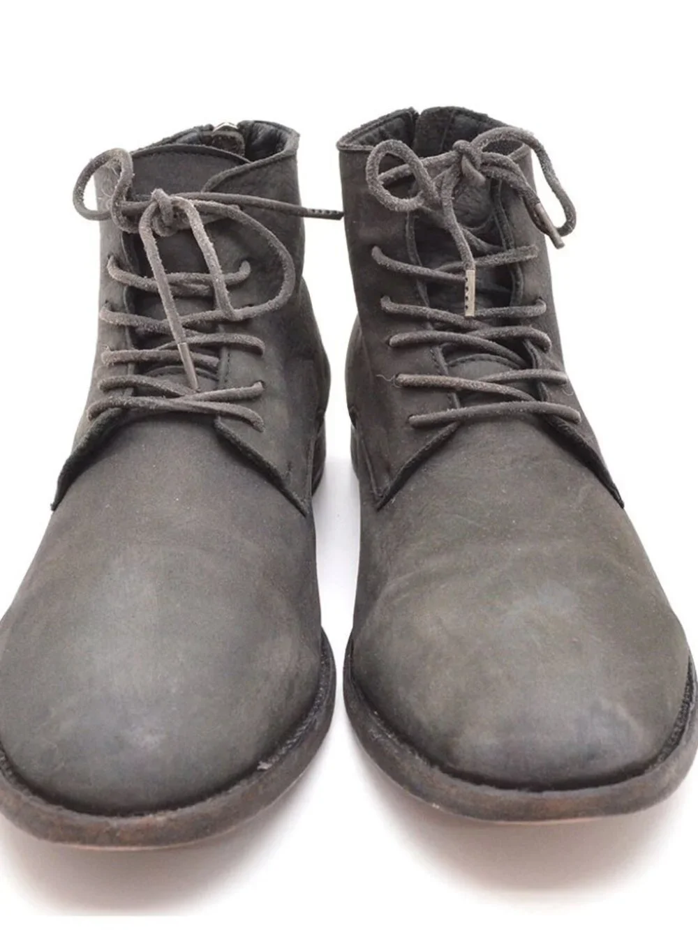 Men AllSaints Snare Black Leather Back Zip Boots 44